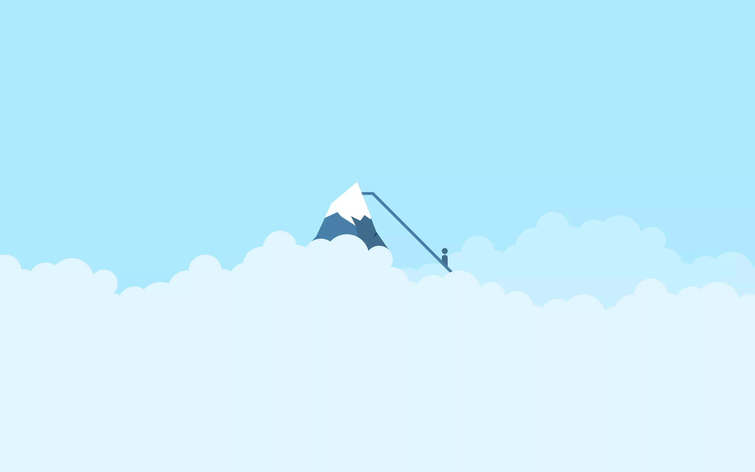 everest minimalist wallpaper blue