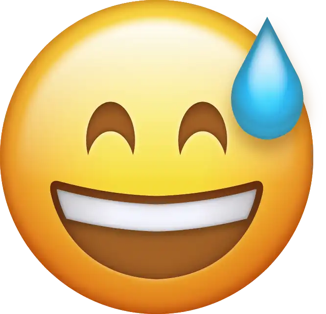 emoji sorriso com suor frio significado